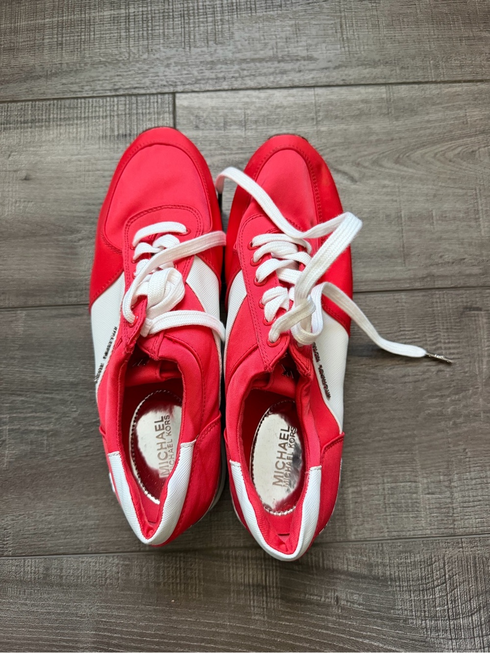 MICHAEL Michael Kors Red and White Lace-Up Sneakers